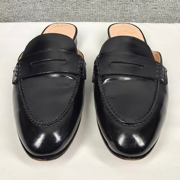 J.CREW ACADEMY SLIP-ON PENNY-LOAFER MULES – BLACK PATENT LEATHER – SIZE 7.5 - Picture 9 of 11